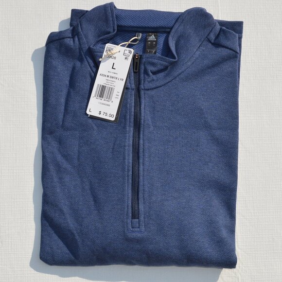 Adidas A554 3-Stripes Quarter-Zip Sweater Size L (New) - Picture 3 of 10